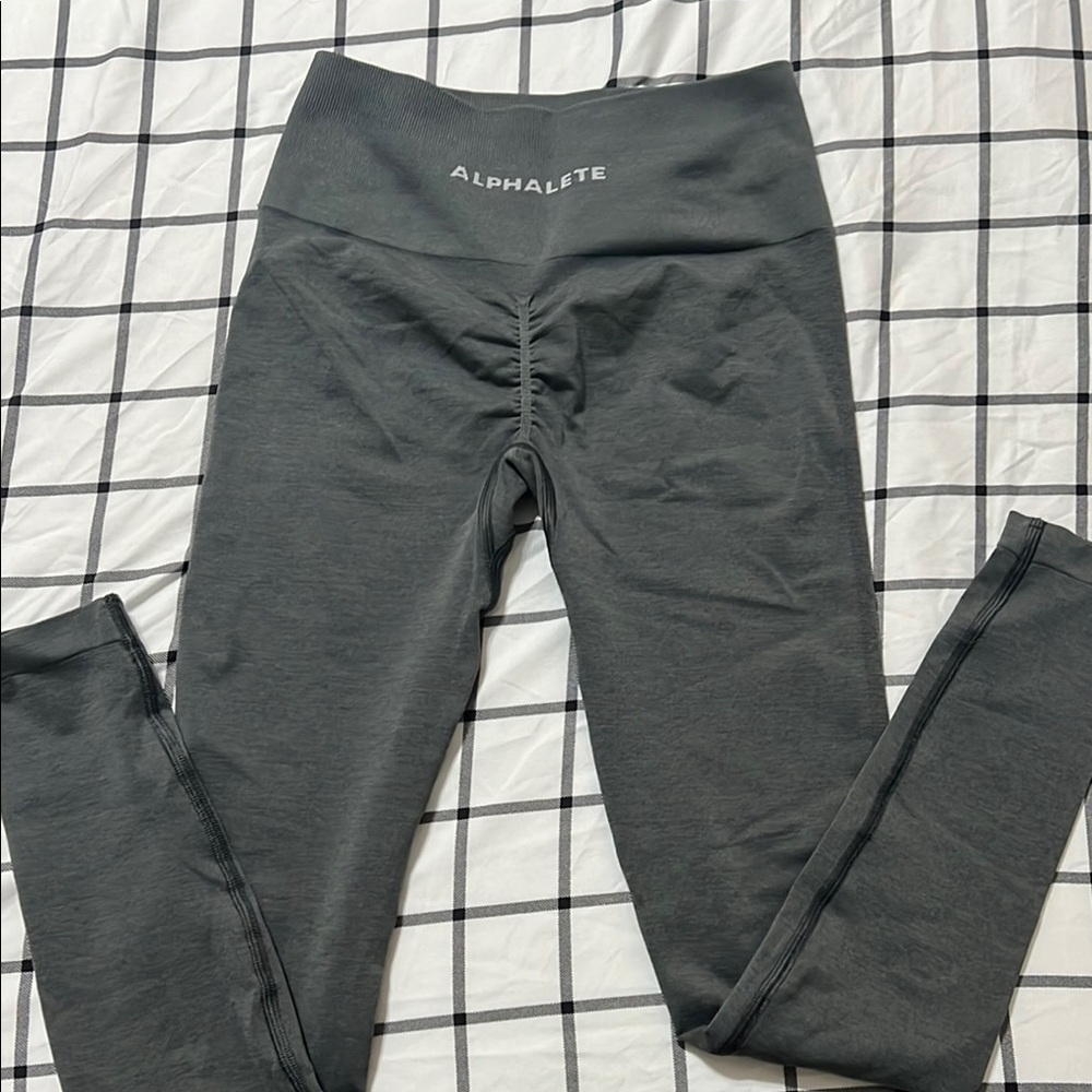 Alphalete Gray Leggings High Waist Athletic Wear